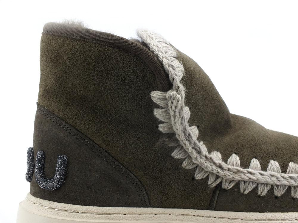 MOU Eskimo Sneaker Bold Glitter Logo Moos Green MU.FW411001A - Sandrini Calzature e Abbigliamento