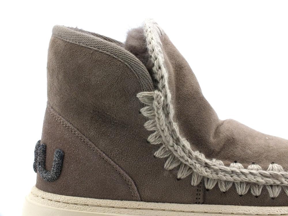 MOU Eskimo Sneaker Bold Glitter Logo Stivaletto Pelo Grey MU.FW411001A - Sandrini Calzature e Abbigliamento