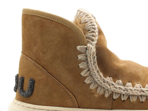 MOU Eskimo Sneaker Bold Glitter Logo Stivaletto Pelo Tobacco MU.FW411001A - Sandrini Calzature e Abbigliamento