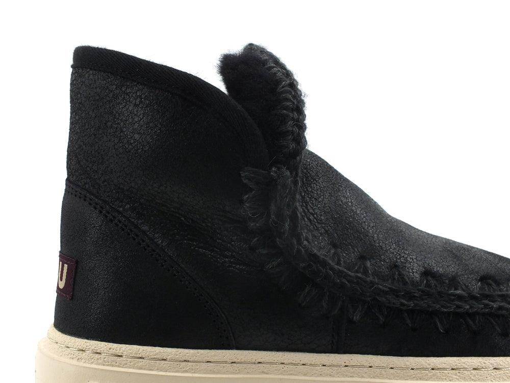 MOU Eskimo Sneaker Bold Stivaletto Pelle Pelo Cracked Black Grey MU.FW411000B - Sandrini Calzature e Abbigliamento