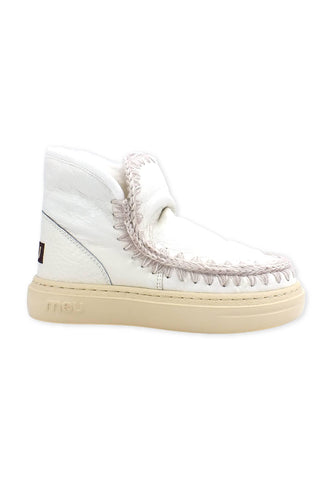 MOU Eskimo Sneaker Bold Stivaletto Pelo Donna Patent White - Sandrini Calzature e Abbigliamento