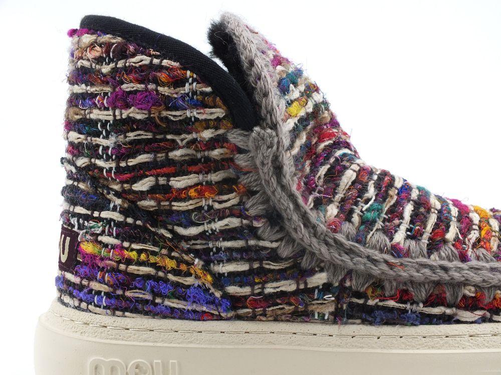 MOU Eskimo Sneaker Bold Texile Stivaletto Pelo Tex Bei Multicolor MU.FW411000K - Sandrini Calzature e Abbigliamento