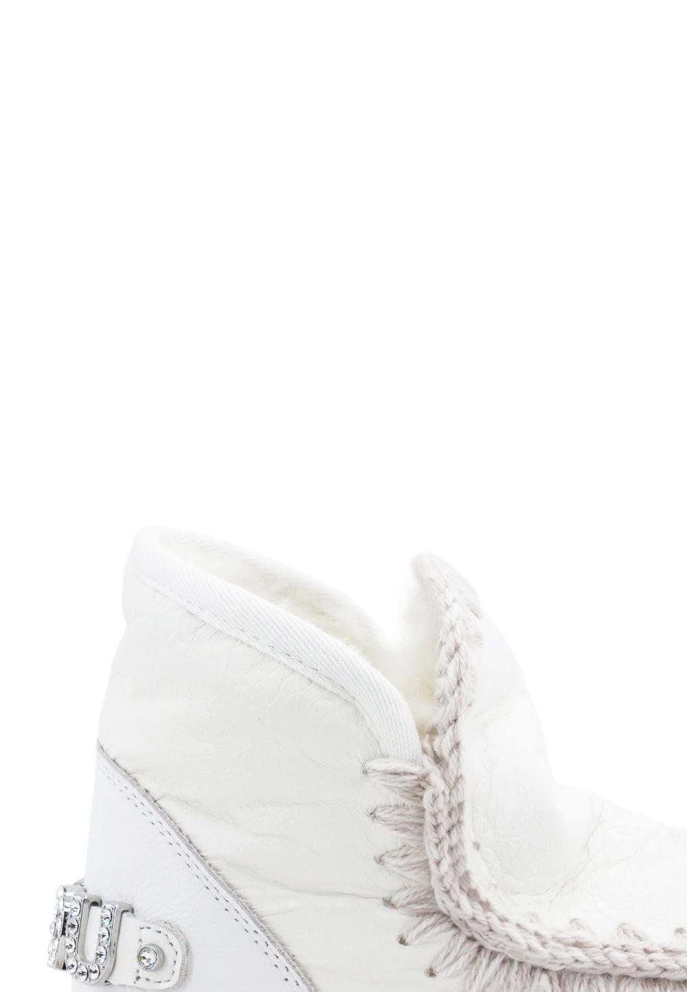 MOU Eskimo Sneaker Rhineston Stivaletto Pelo WXWHI Waxi White - Sandrini Calzature e Abbigliamento