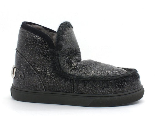 MOU Eskimo Sneaker Stivale Pelo Glitter Logo Black Charcoal MU.FW111008C - Sandrini Calzature e Abbigliamento