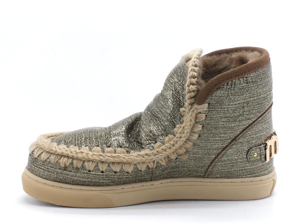 MOU Eskimo Sneaker Stivale Pelo Glitter Logo Dark Stone MU.FW111008C - Sandrini Calzature e Abbigliamento