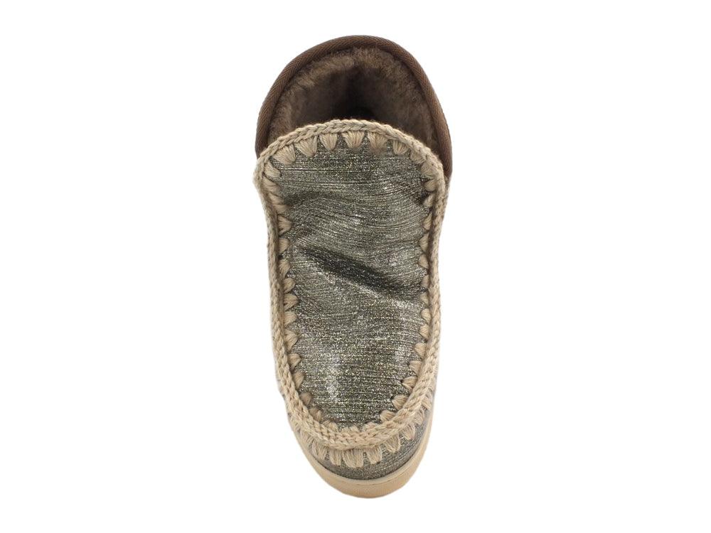 MOU Eskimo Sneaker Stivale Pelo Glitter Logo Dark Stone MU.FW111008C - Sandrini Calzature e Abbigliamento