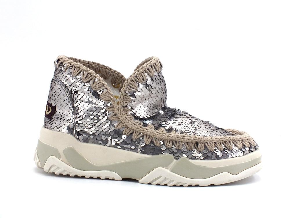 MOU Eskimo Trainer All Sequins Stivaletto Pailettes Sequins Gun Metal MU.SW201000G - Sandrini Calzature e Abbigliamento