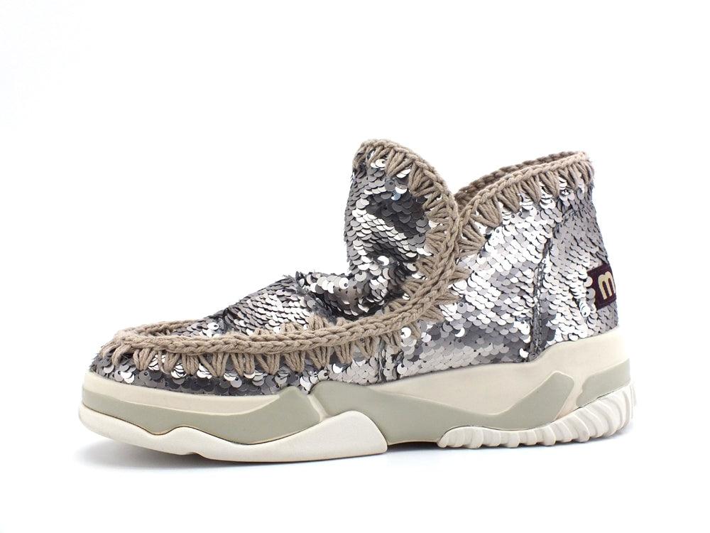 MOU Eskimo Trainer All Sequins Stivaletto Pailettes Sequins Gun Metal MU.SW201000G - Sandrini Calzature e Abbigliamento