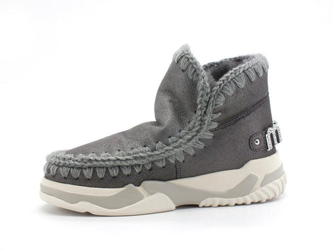 MOU Eskimo Trainer Logo Rhinestone Stivaletto Pelo Dust Iron MU.FW201013B - Sandrini Calzature e Abbigliamento