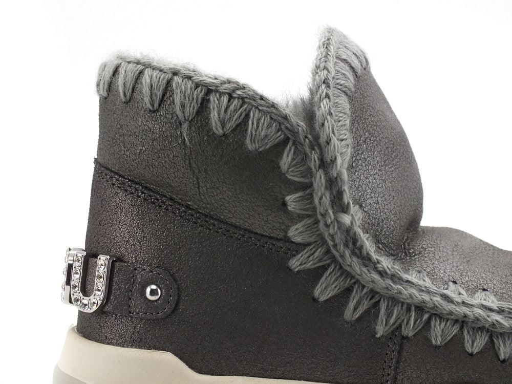 MOU Eskimo Trainer Logo Rhinestone Stivaletto Pelo Dust Iron MU.FW201013B - Sandrini Calzature e Abbigliamento