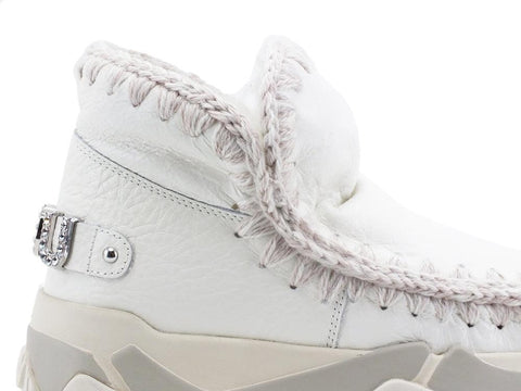 MOU Eskimo Trainer Logo Rhinestone Stivaletto Pelo Waxi White - Sandrini Calzature e Abbigliamento