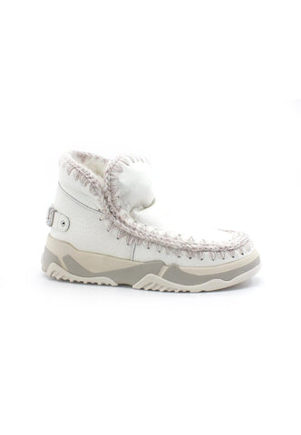 MOU Eskimo Trainer Rhinestone Stivaletto Pelo Waxi White - Sandrini Calzature e Abbigliamento