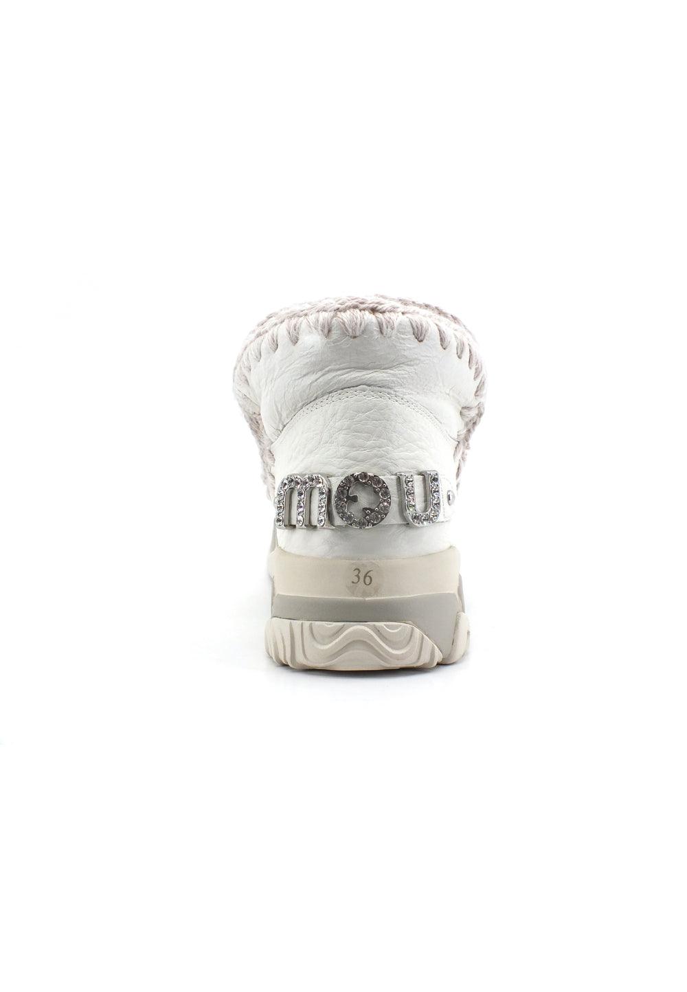 MOU Eskimo Trainer Rhinestone Stivaletto Pelo Waxi White - Sandrini Calzature e Abbigliamento