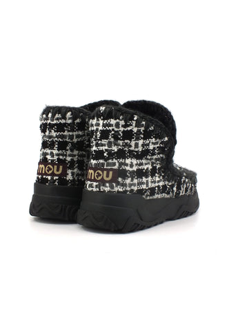 MOU Eskimo Trainer Stivaletto Pelo Donna Lurex Tweed Black MU.FW201022K - Sandrini Calzature e Abbigliamento