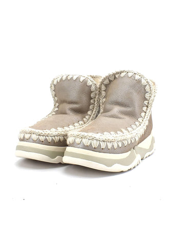 MOU Eskimo Trainer Stivaletto Pelo Donna Stone Metallic - Sandrini Calzature e Abbigliamento