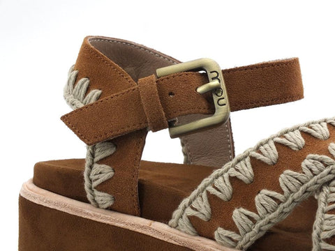 MOU Platform Criss Cross Upper Sandalo Platform Cognac MU.SW351000C - Sandrini Calzature e Abbigliamento