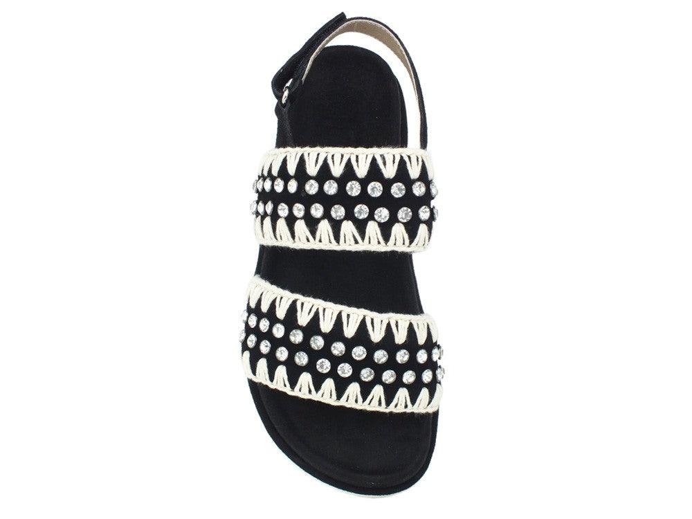 MOU Sandalo Black White MU.BIOSANRHI - Sandrini Calzature e Abbigliamento