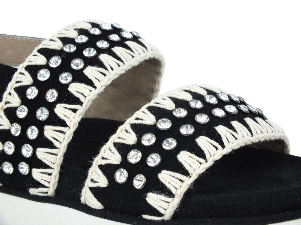 MOU Sandalo Black White MU.BIOSANRHI - Sandrini Calzature e Abbigliamento