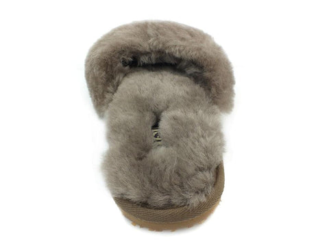 MOU Sheepskin Fur Slide Slipper Elephant Grey - Sandrini Calzature e Abbigliamento