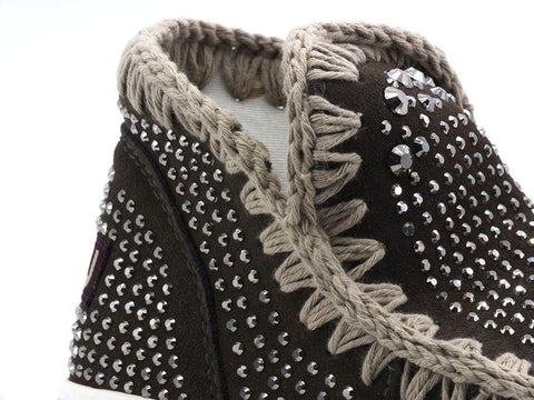 MOU Sneaker Low Cut Summer With Hot Fix Stivaletto Charcoal Strass MU.SW211002A - Sandrini Calzature e Abbigliamento