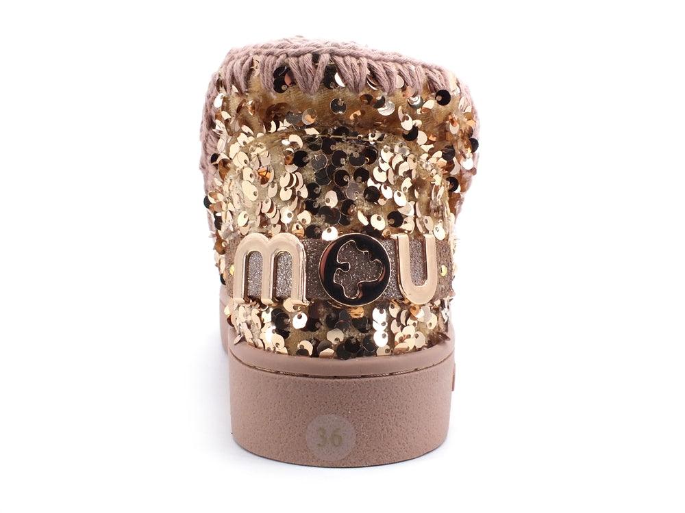 MOU Summer Eskimo Sneaker All Tone On Tone Sequins Logo Stivaletto Rose Brown MU.SW211001G - Sandrini Calzature e Abbigliamento