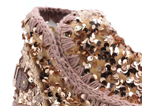 MOU Summer Eskimo Sneaker All Tone On Tone Sequins Logo Stivaletto Rose Brown MU.SW211001G - Sandrini Calzature e Abbigliamento