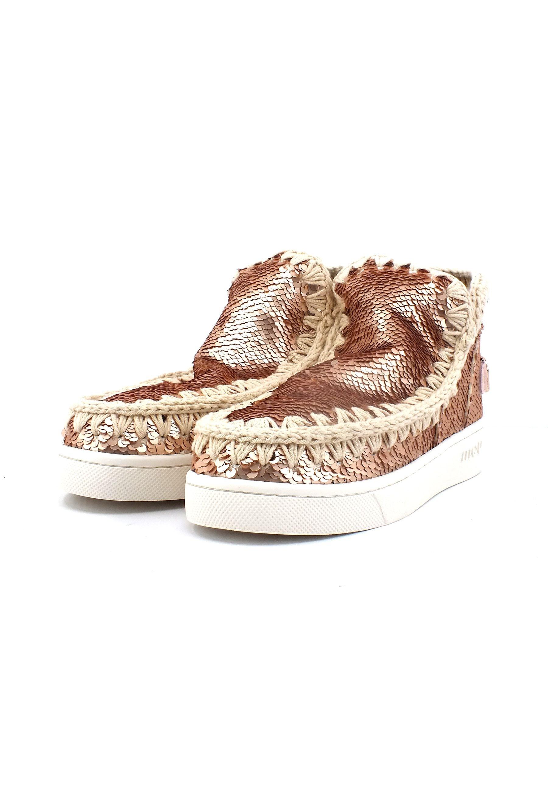 MOU Summer Eskimo Stivaletto Donna Sequins Rosegold MU.SW211001G - Sandrini Calzature e Abbigliamento