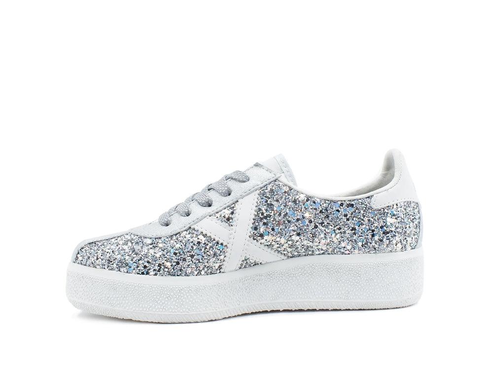 MUNICH Barru Sky 65 Sneaker Glitter Silver 8295065 - Sandrini Calzature e Abbigliamento