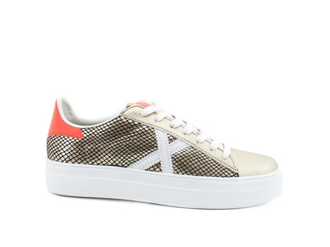 MUNICH Rete Sky 09 Sneaker Donna Platino Black Coral Fluo 8085009 - Sandrini Calzature e Abbigliamento