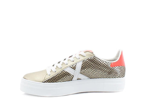 MUNICH Rete Sky 09 Sneaker Donna Platino Black Coral Fluo 8085009 - Sandrini Calzature e Abbigliamento