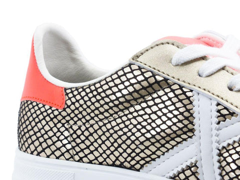 MUNICH Rete Sky 09 Sneaker Donna Platino Black Coral Fluo 8085009 - Sandrini Calzature e Abbigliamento