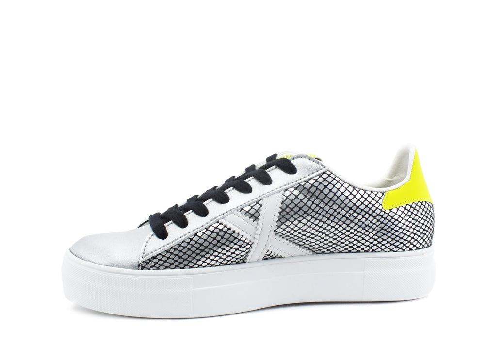 MUNICH Rete Sky 10 Sneaker Donna Silver Black Yellow Fluo 8085010 - Sandrini Calzature e Abbigliamento