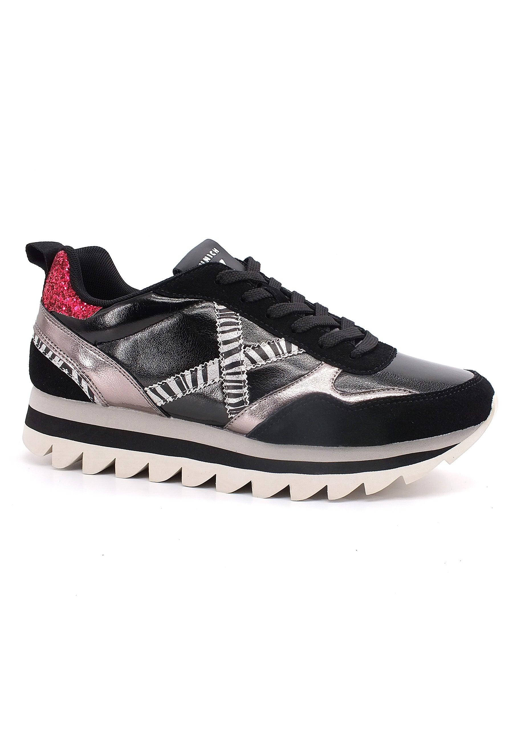 MUNICH Ripple 40 Sneaker Donna Nero Silver Metal 8765040 - Sandrini Calzature e Abbigliamento