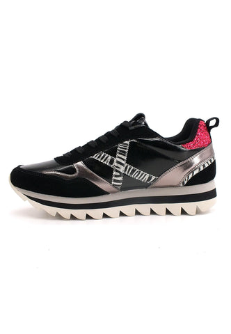 MUNICH Ripple 40 Sneaker Donna Nero Silver Metal 8765040 - Sandrini Calzature e Abbigliamento