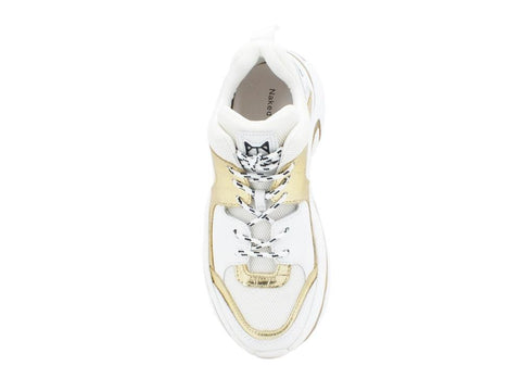 NAKED WOLFE Track Gold Croco Combo White Gold NWSTRACK - Sandrini Calzature e Abbigliamento