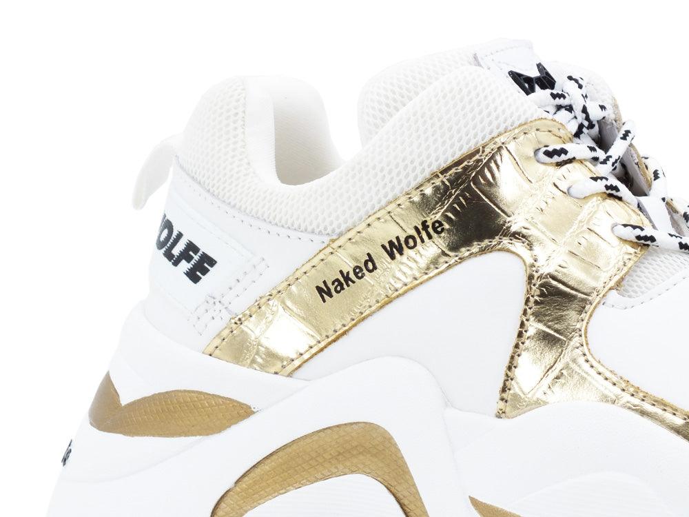 NAKED WOLFE Track Gold Croco Combo White Gold NWSTRACK - Sandrini Calzature e Abbigliamento