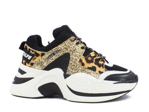 NAKED WOLFE Track Gold Glitter Black Leopard NWSTRACK - Sandrini Calzature e Abbigliamento