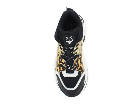 NAKED WOLFE Track Gold Glitter Black Leopard NWSTRACK - Sandrini Calzature e Abbigliamento