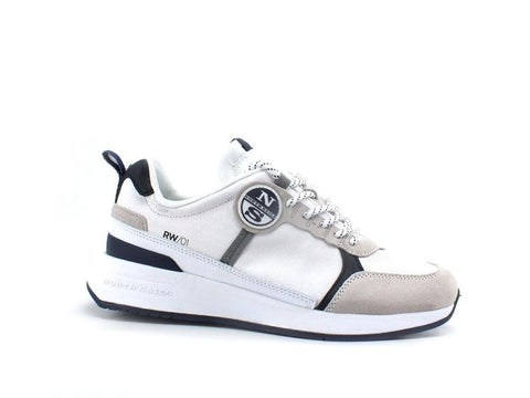 NORTH SAILS Sneaker Running Suede Bianco White KEEL-RW-01 - Sandrini Calzature e Abbigliamento