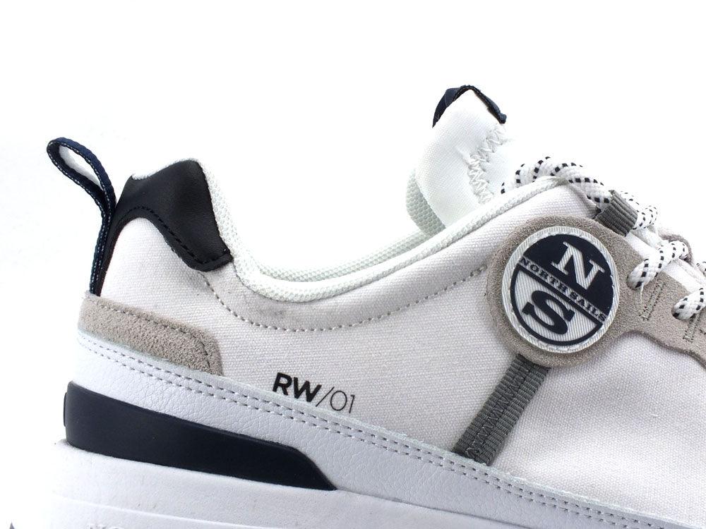 NORTH SAILS Sneaker Running Suede Bianco White KEEL-RW-01 - Sandrini Calzature e Abbigliamento