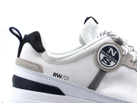 NORTH SAILS Sneaker Running Suede Bianco White KEEL-RW-01 - Sandrini Calzature e Abbigliamento
