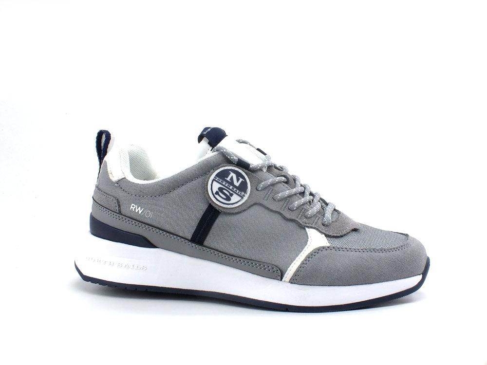 NORTH SAILS Sneaker Running Suede Grigio Gray KEEL-RW-01 - Sandrini Calzature e Abbigliamento