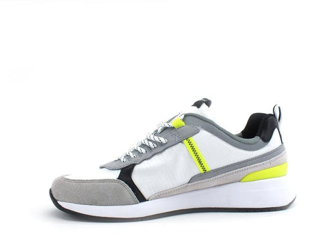 NORTH SAILS Sneaker Running Tricolor Uomo White Gray Yellow Fluo RW-01WAVE015 - Sandrini Calzature e Abbigliamento