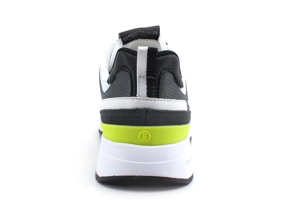 NORTH SAILS Sneaker Running Uomo Tricolor Gray White Yellow Fluo RW-01WAVE021 - Sandrini Calzature e Abbigliamento