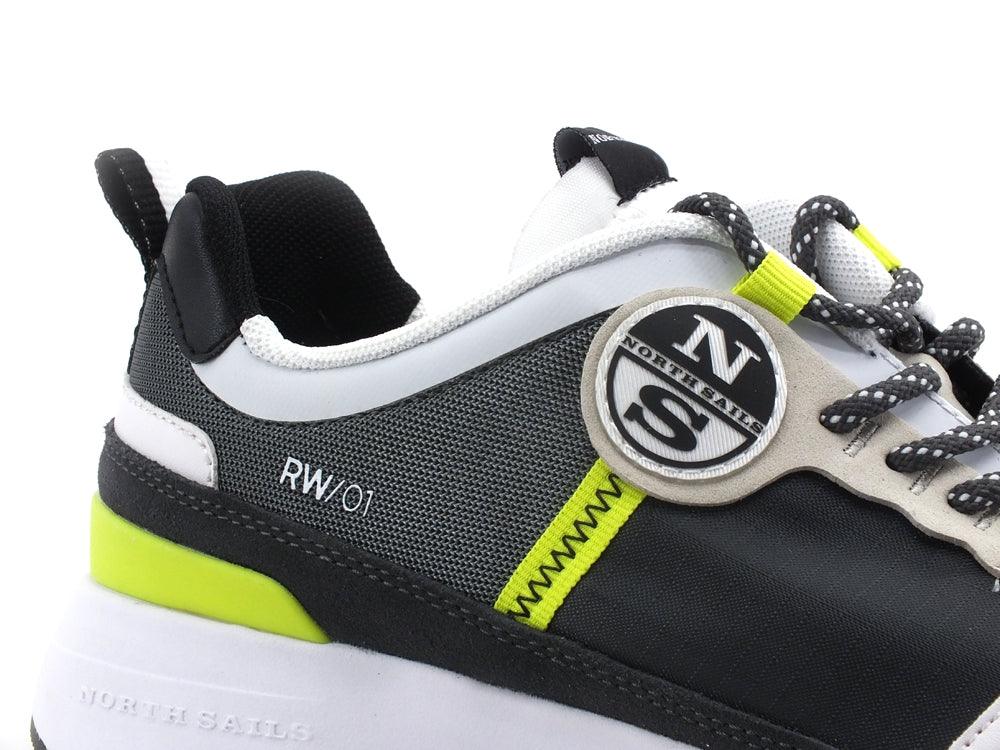 NORTH SAILS Sneaker Running Uomo Tricolor Gray White Yellow Fluo RW-01WAVE021 - Sandrini Calzature e Abbigliamento