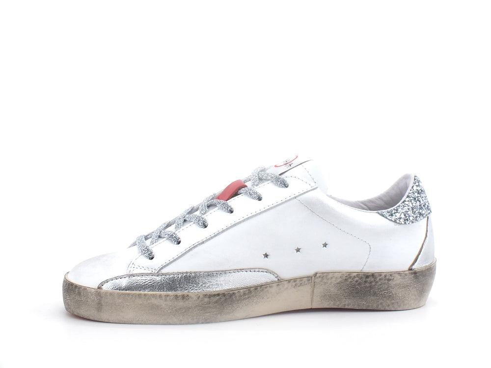 OKINAWA Low Sneaker Glitter Bianco Rosso 2106 - Sandrini Calzature e Abbigliamento