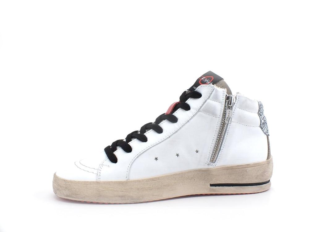 OKINAWA Mid Plus Limited Sneaker Mid Glitter Bianco Gold 1955 - Sandrini Calzature e Abbigliamento