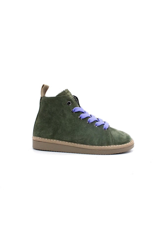 PAN CHIC Ankle Boot Sneaker Pelo Bimbo Military Green Urban Violet P01B1400200006 - Sandrini Calzature e Abbigliamento