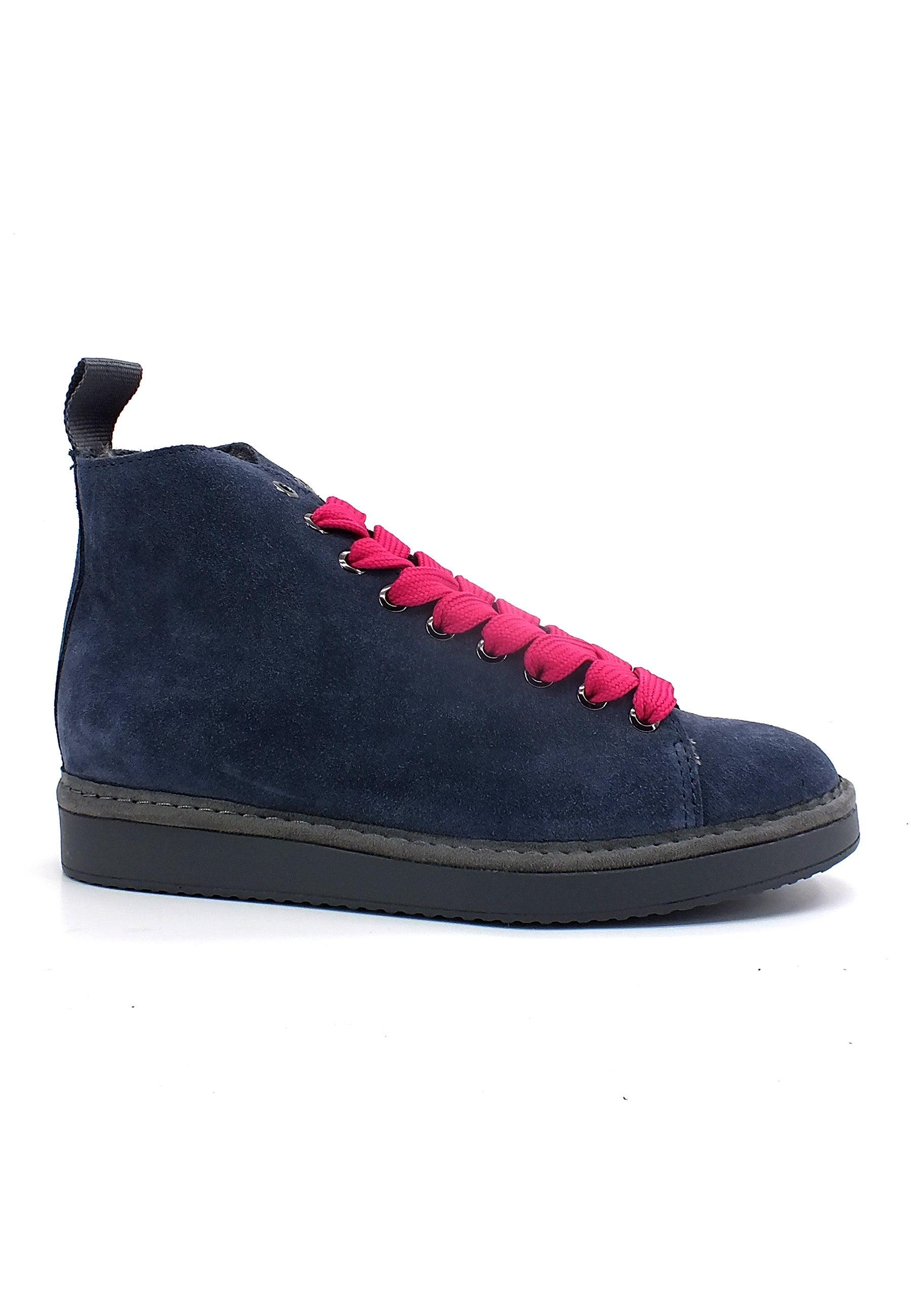 PAN CHIC Ankle Boot Sneaker Pelo Donna Dark Blue Fuchsia P01W1400200006 - Sandrini Calzature e Abbigliamento