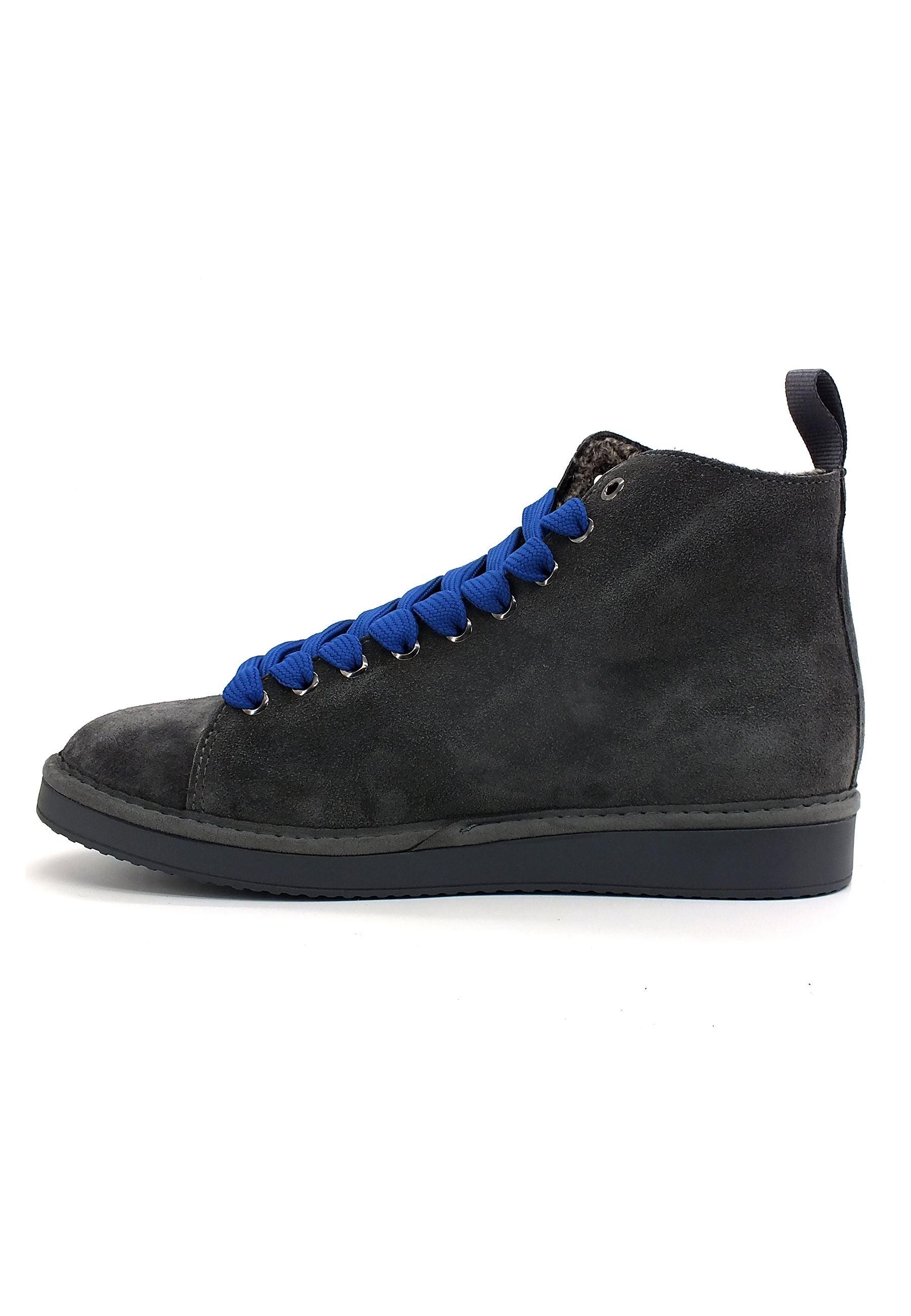 PAN CHIC Ankle Boot Sneaker Pelo Uomo Anthracite Electric Blue P01M1400200006 - Sandrini Calzature e Abbigliamento